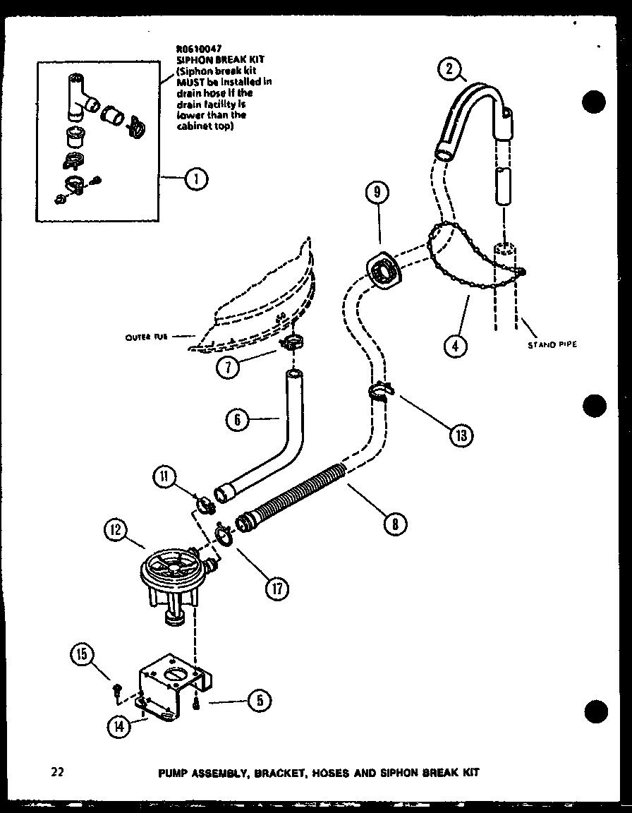 Amana CW9003W/P1122805WW pump assembly diagram