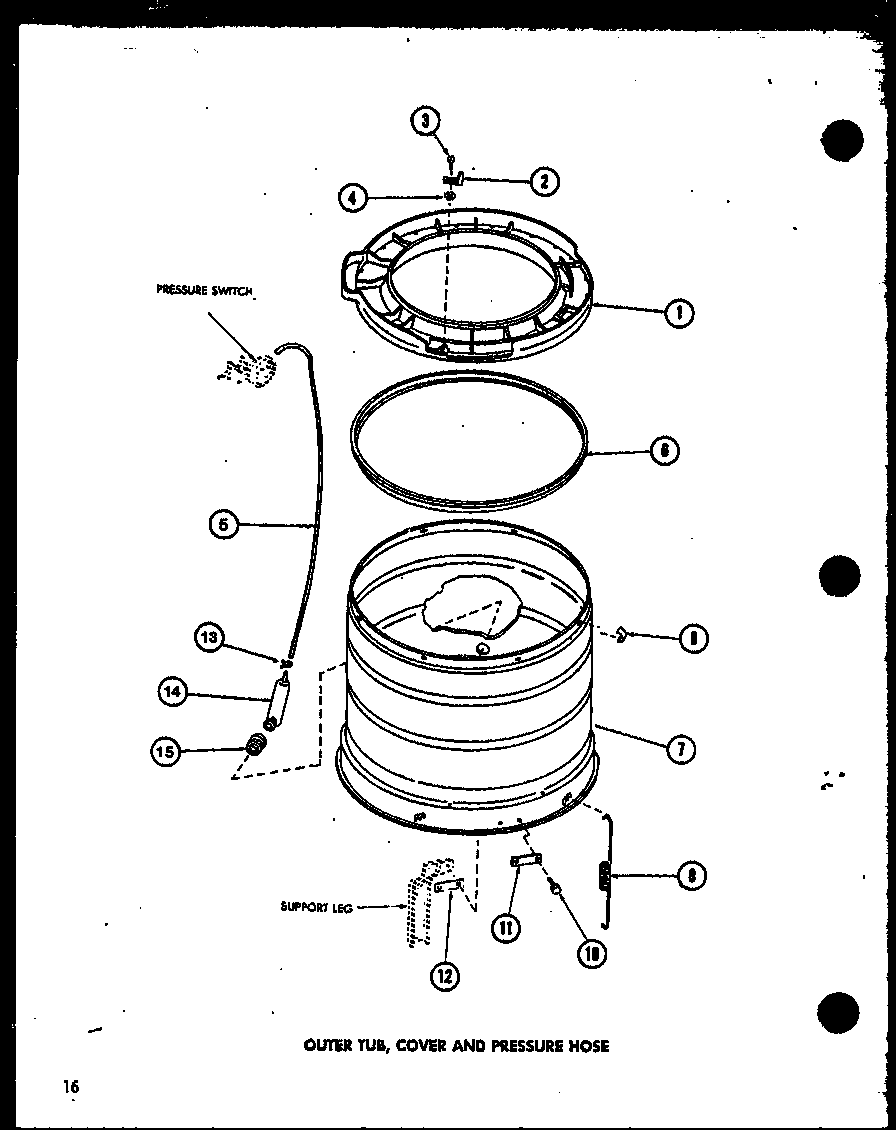 Amana TAA800/P75751-11W outer tub (taa200/p75751-8w) diagram