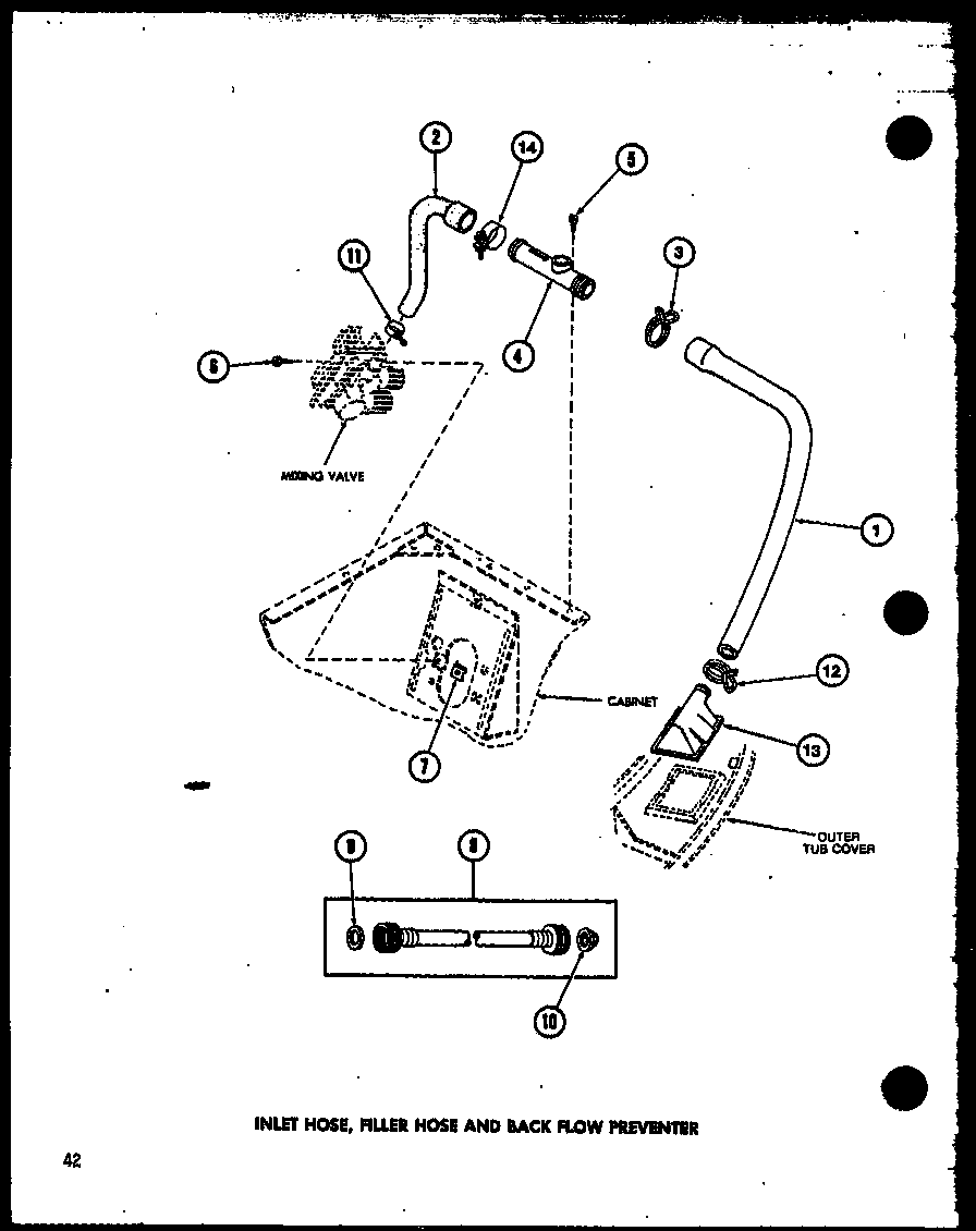 Amana TAA800/P75751-11W inlet hose (taa400/p75751-9w) (taa600/p75751-10w) (taa800/p75751-11w) diagram