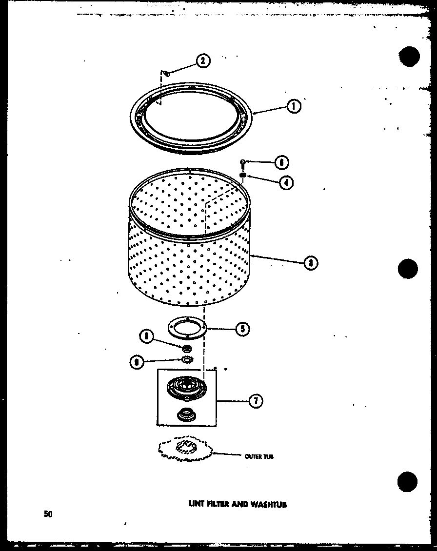 Amana TAA800/P75751-11W lint filter and washtub (taa400/p75751-9w) (taa600/p75751-10w) (taa800/p75751-11w) diagram