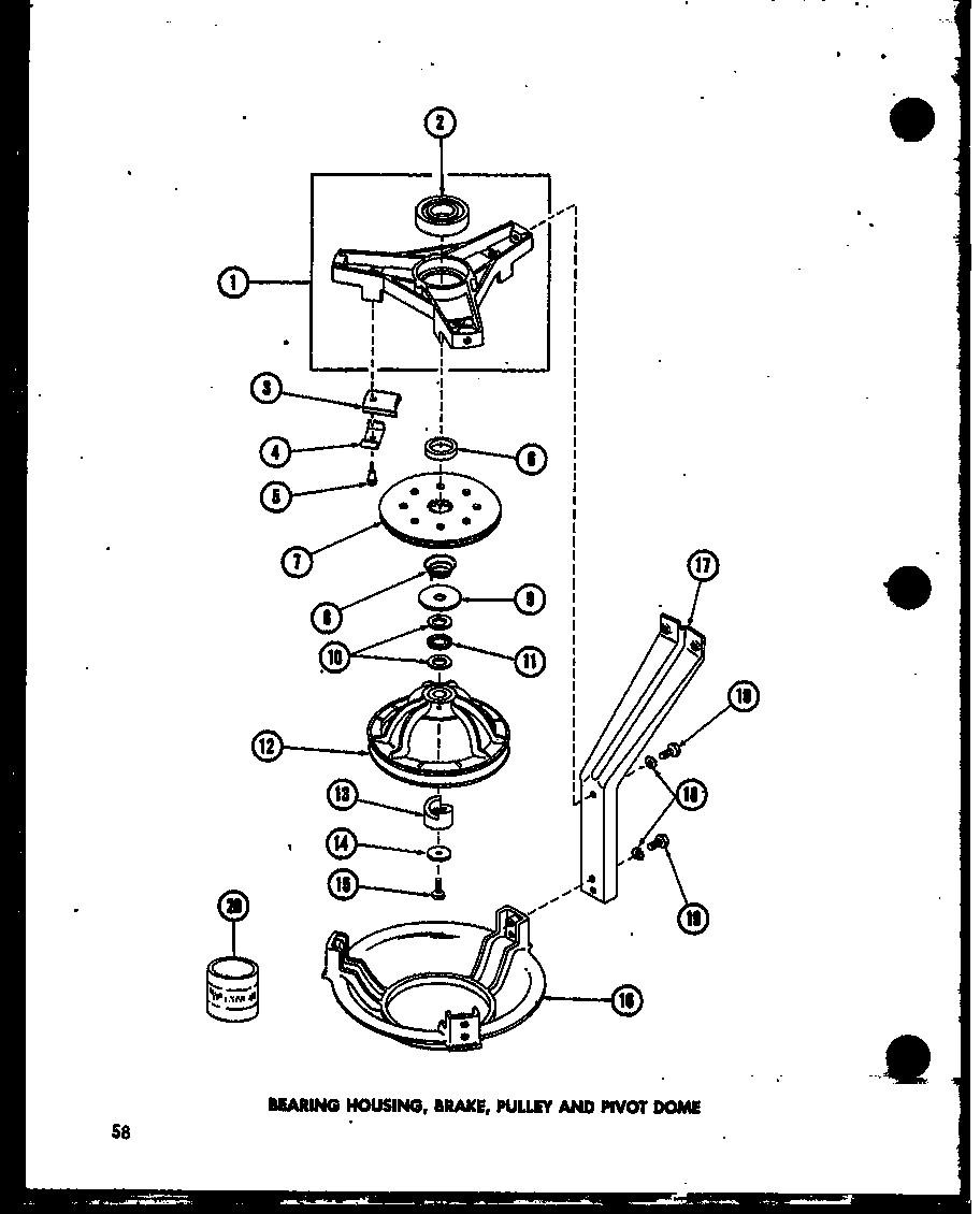 Amana TAA800/P75751-11W bearing housing (taa400/p75751-9w) (taa600/p75751-10w) (taa800/p75751-11w) diagram