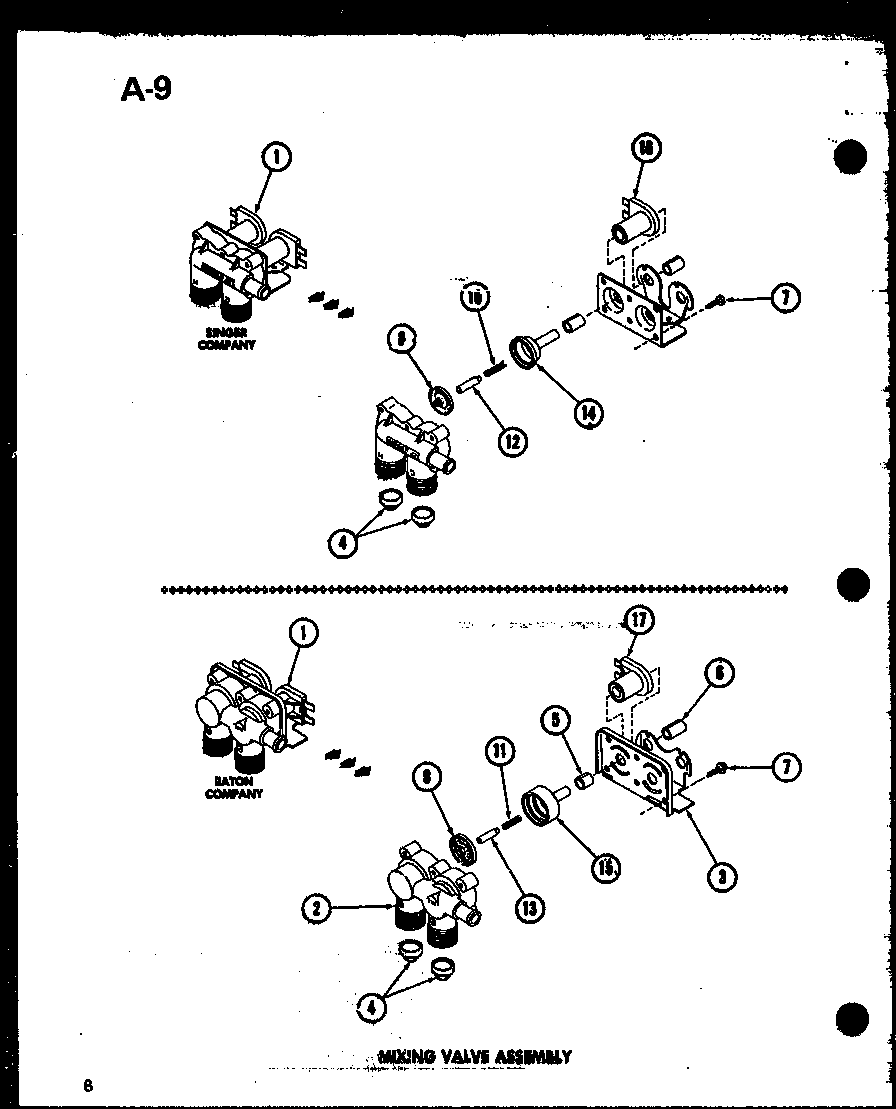 Amana TAA400/P75751-2W mixing valve assembly (taa200/p75751-4w) diagram