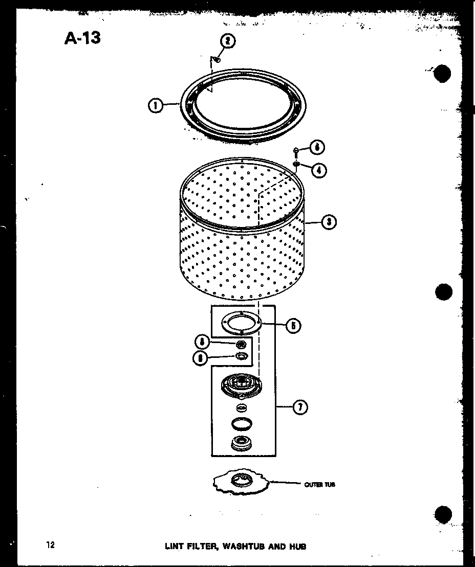 Amana TAA400/P75751-2W lint filter (taa200/p75751-4w) diagram