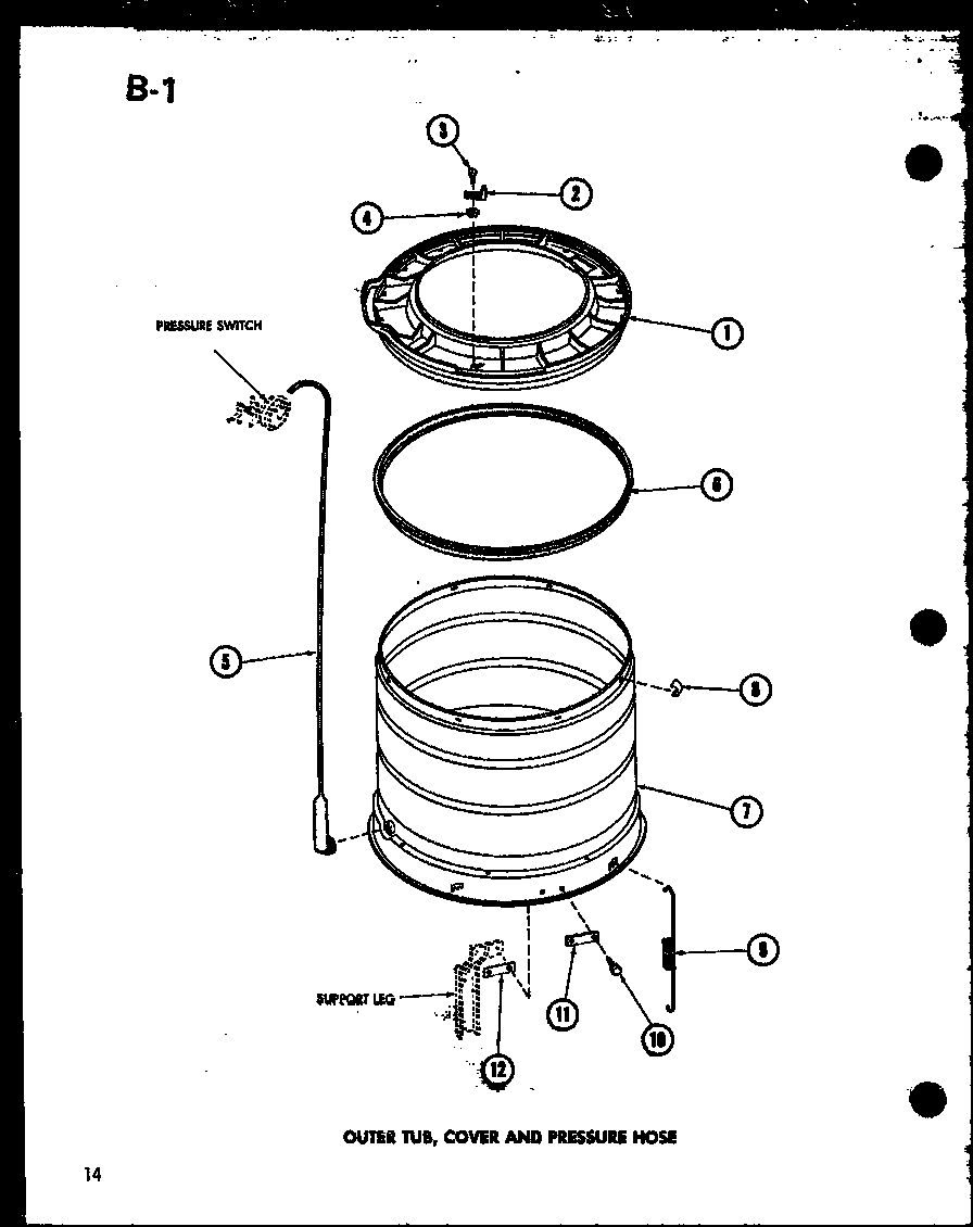 Amana TAA400/P75751-2W outer tub (taa200/p75751-4w) diagram