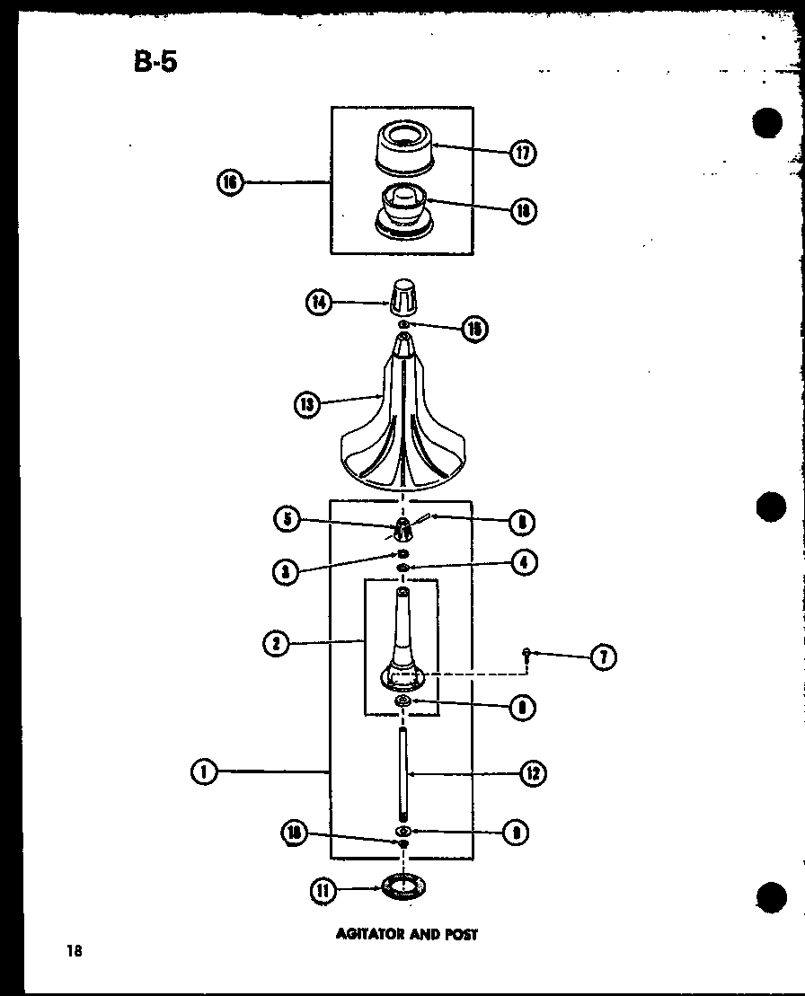 Amana TAA400/P75751-2W agitator and post (taa200/p75751-4w) diagram
