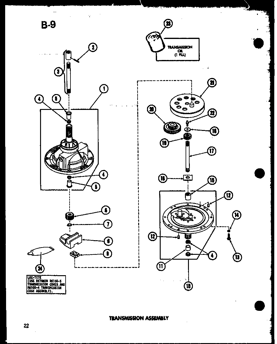 Amana TAA400/P75751-2W transmission assembly (taa200/p75751-4w) diagram