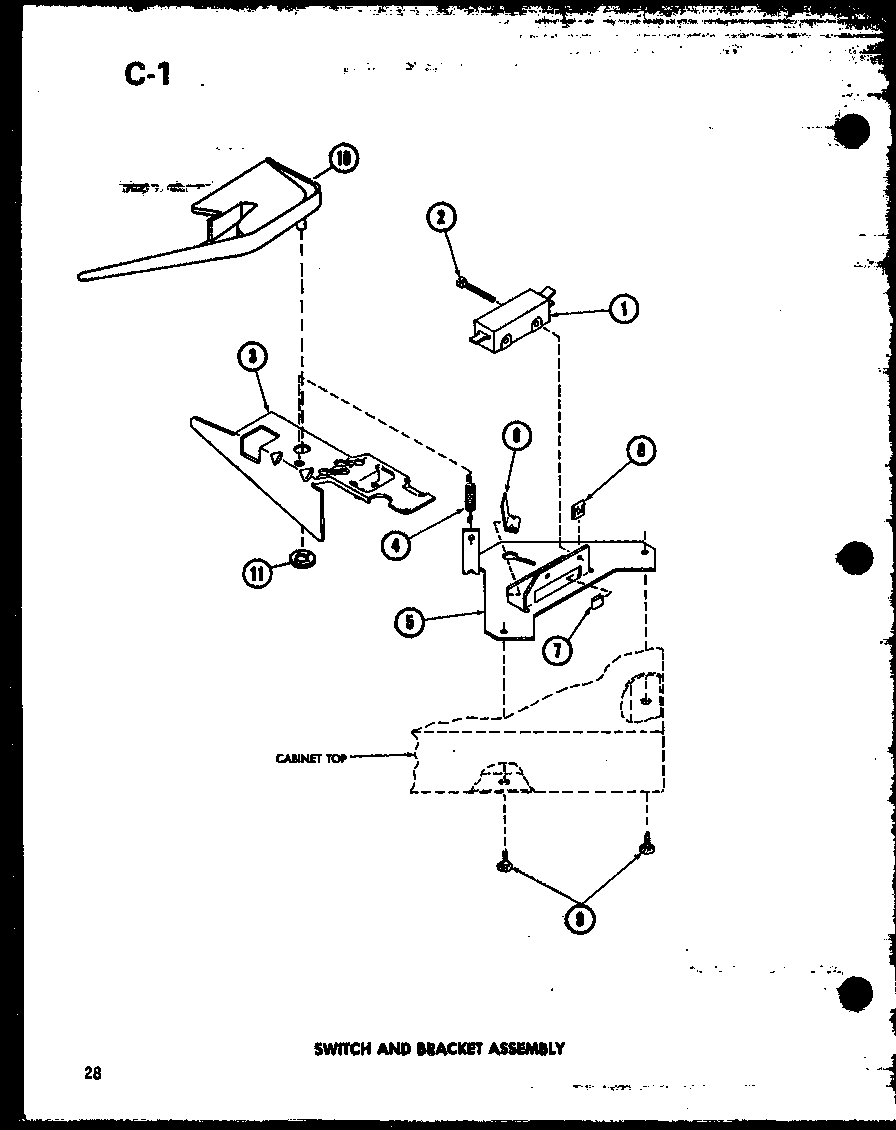 Amana TAA400/P75751-2W switch and bracket assembly (taa200/p75751-4w) diagram