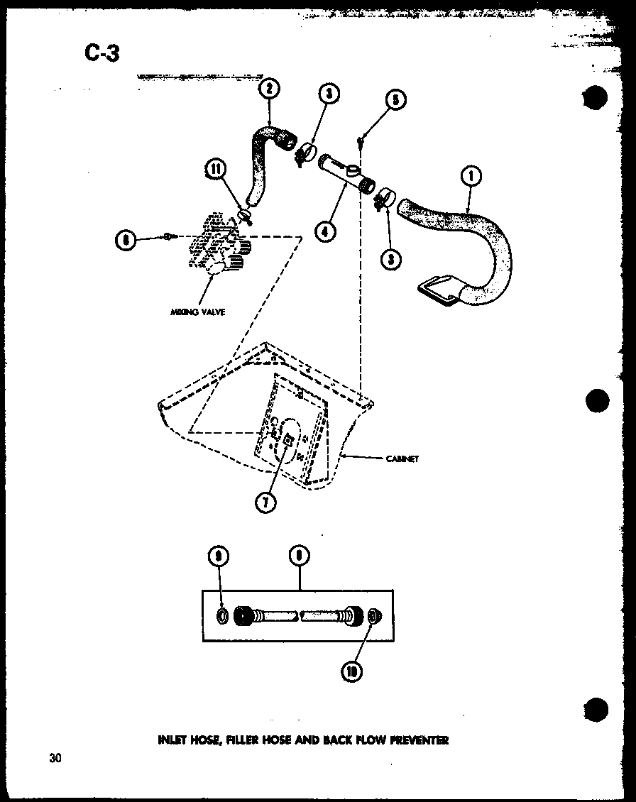 Amana TAA400/P75751-2W inlet hose (taa200/p75751-4w) diagram