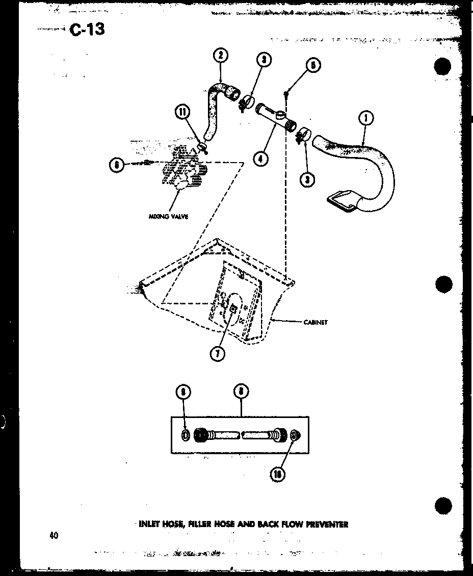 Amana TAA400/P75751-2W inlet hose (taa400/p75751-5w) (taa600/p75751-6w) (taa800/p75751-7w) (taa400/p75751-2w) (taa600/p75751-1w) (taa800/p75751-3w) diagram