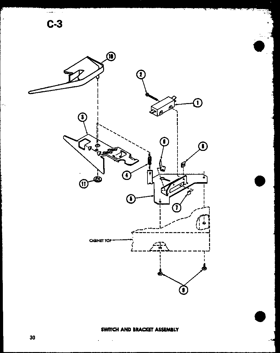 Amana TAA200/P75751-13W switch and bracket assembly (taa200/p75751-13w) diagram