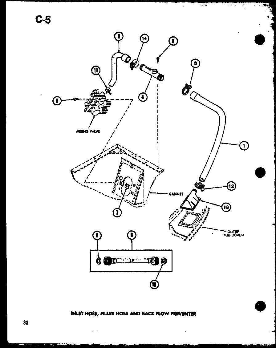 Amana TAA200/P75751-13W inlet hose (taa200/p75751-13w) diagram