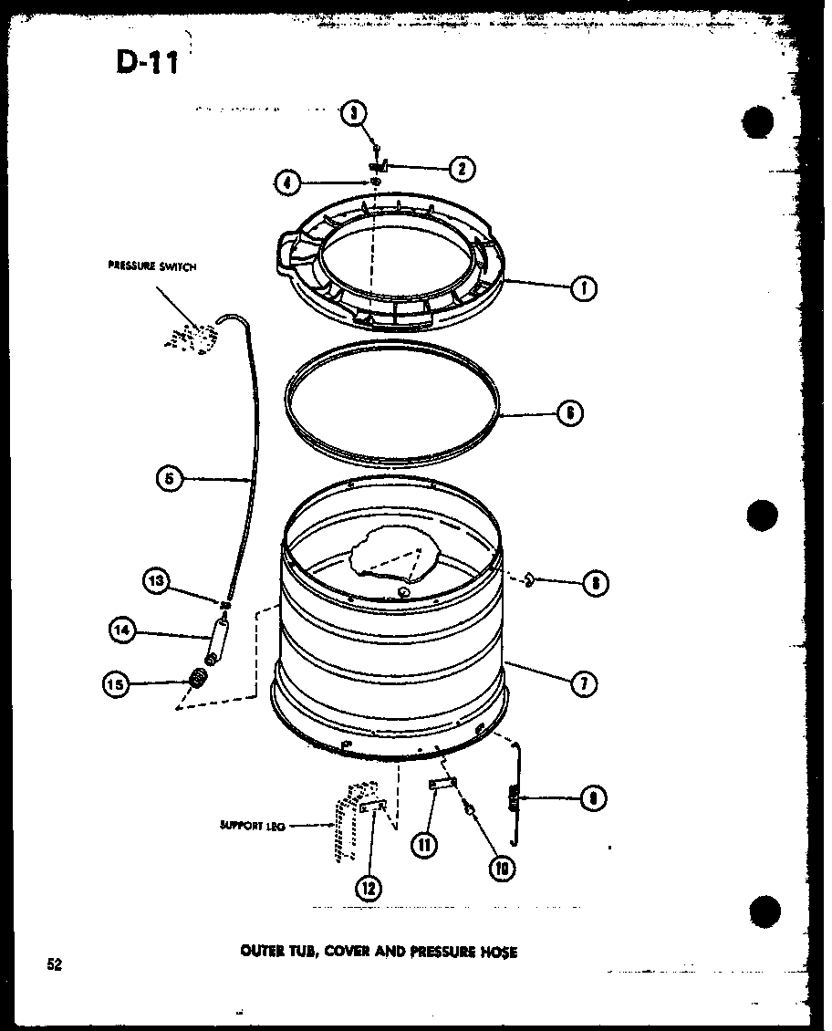 Amana TAA200/P75751-13W outer tub (taa400/p75751-15w) (taa600/p75751-16w) (taa800/p75751-17w) diagram
