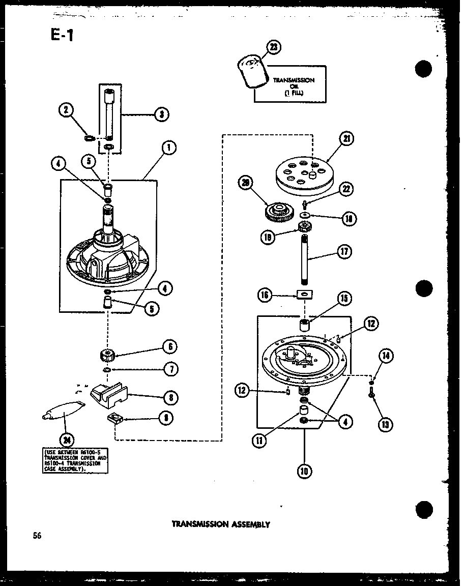 Amana TAA200/P75751-13W transmission assembly (taa400/p75751-15w) (taa600/p75751-16w) (taa800/p75751-17w) diagram