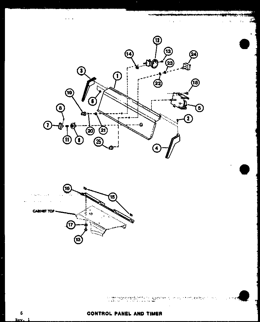 Amana TAA800/P77040-5W control panel and timer (taa300/p77040-1w) diagram