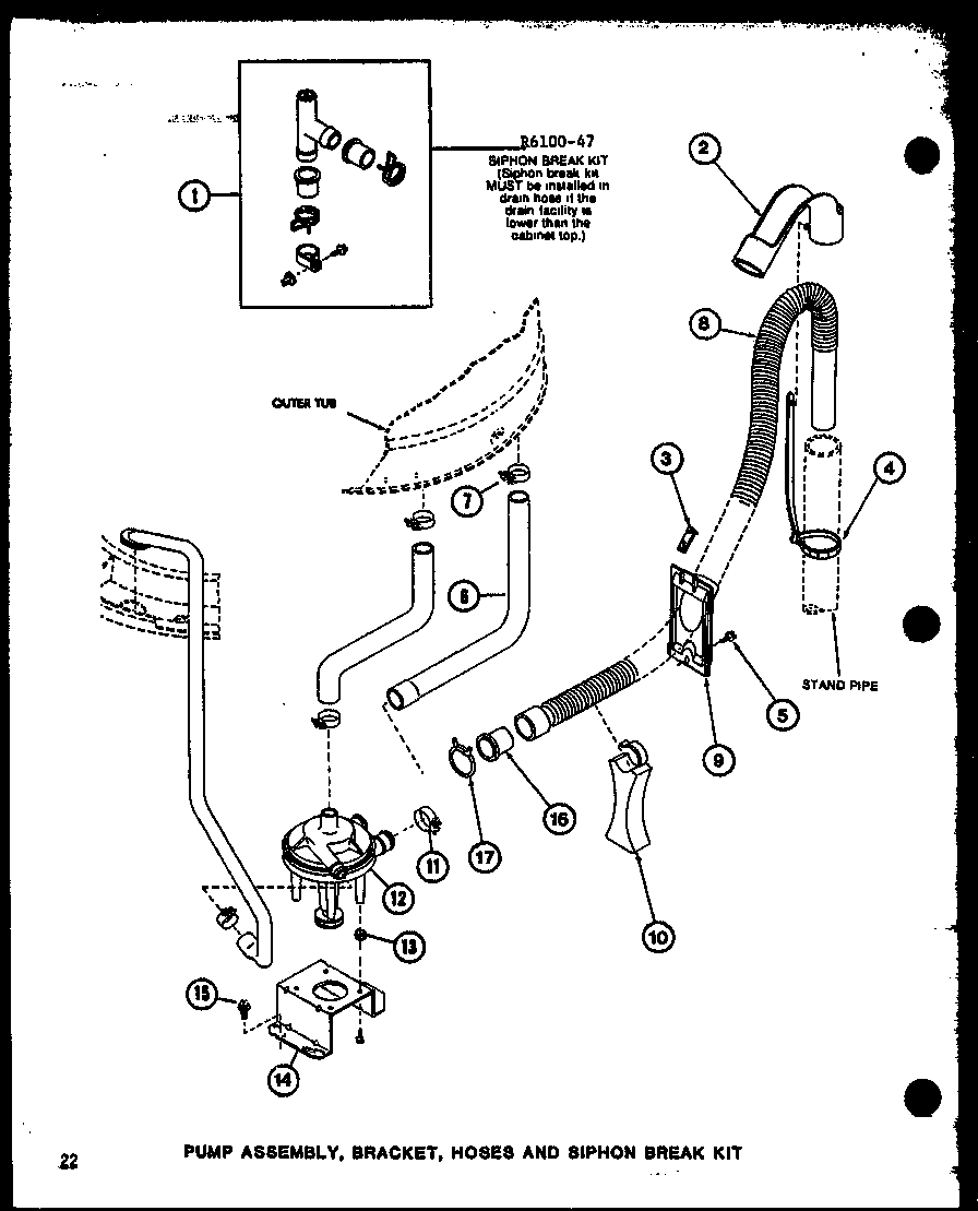 Amana TAA800/P77040-5W pump assembly (taa300/p77040-1w) diagram
