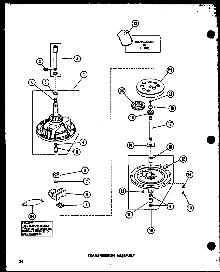 Amana TAA800/P77040-5W transmission assembly (taa300/p77040-1w) diagram