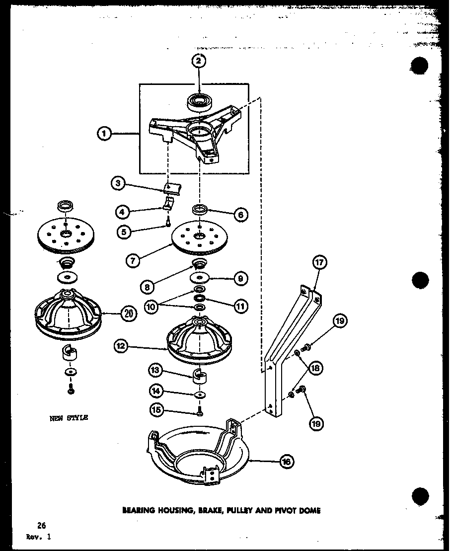 Amana TAA800/P77040-5W bearing housing (taa300/p77040-1w) diagram