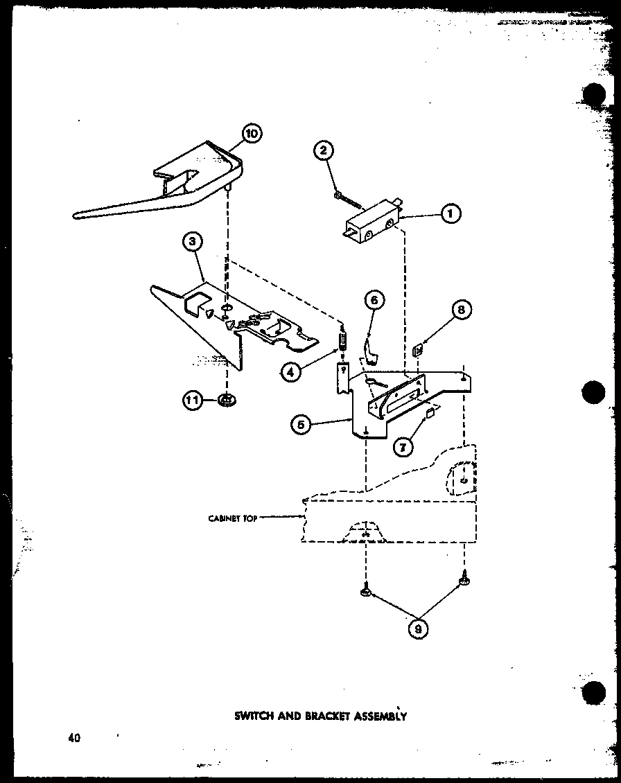 Amana TAA800/P77040-5W switch and bracket assembly (taa400/p77040-2w) (taa600/p77040-4w) (taa800/p77040-5w) (taa500/p77040-3w) diagram