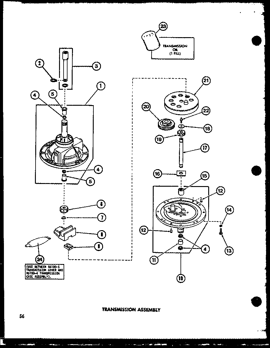 Amana TAA800/P77040-5W transmission assembly (taa400/p77040-2w) (taa600/p77040-4w) (taa800/p77040-5w) (taa500/p77040-3w) diagram