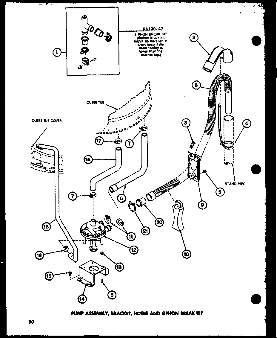 Amana TAA800/P77040-5W pump assembly (taa400/p77040-2w) (taa600/p77040-4w) (taa800/p77040-5w) (taa500/p77040-3w) diagram