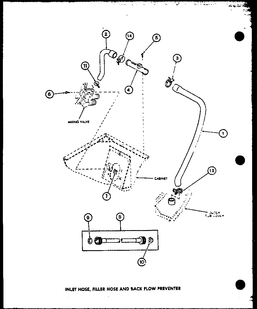 Amana LW2500/P7762104W inlet hose diagram