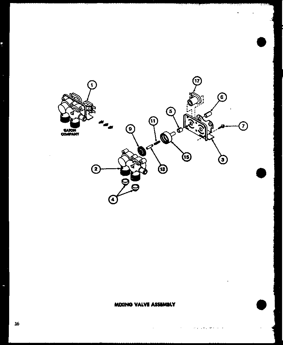 Amana LW2600/P7804701W mixing valve assembly diagram