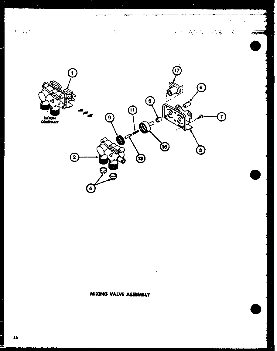 Amana LWD862/P7804708W mixing valve assembly diagram