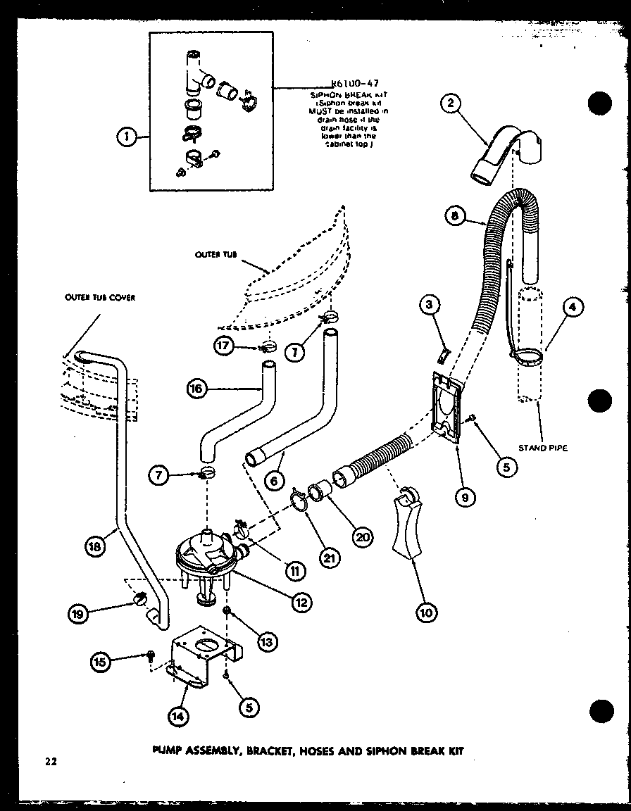 Amana LWD862/P7804708W pump assembly diagram