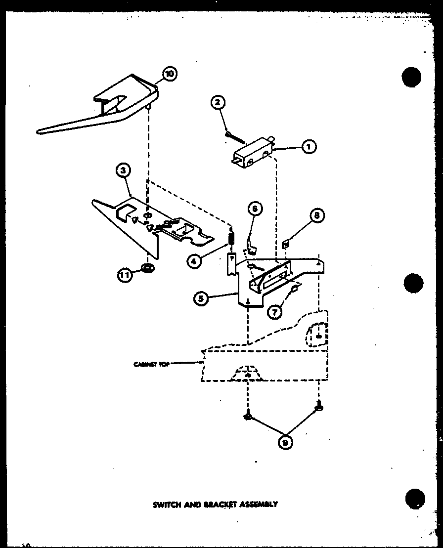 Amana LWD662/P7804723W switch and bracket assembly diagram