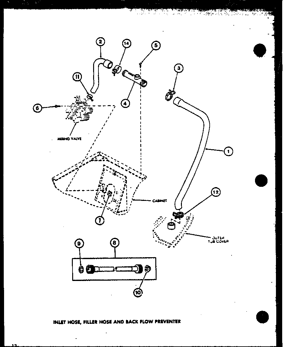 Amana LWD662/P7804723W inlet hose diagram