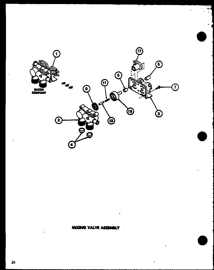 Amana LWD662/P7804723W mixing valve assembly diagram
