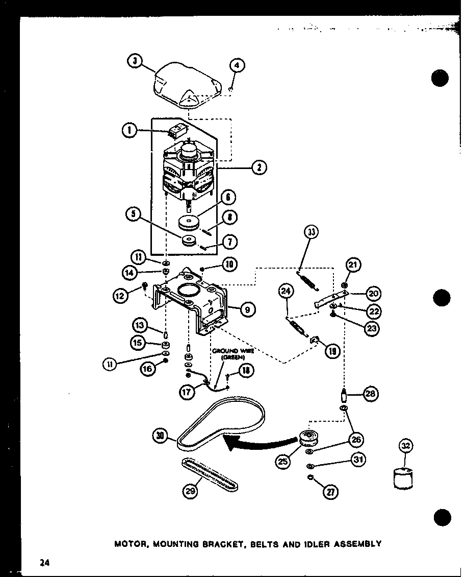 Amana LW2201G/P1118402WG motor (lw3403w/p1118419ww) (lw3403g/p1118420wg) (lw3403l/p1118421wl) diagram