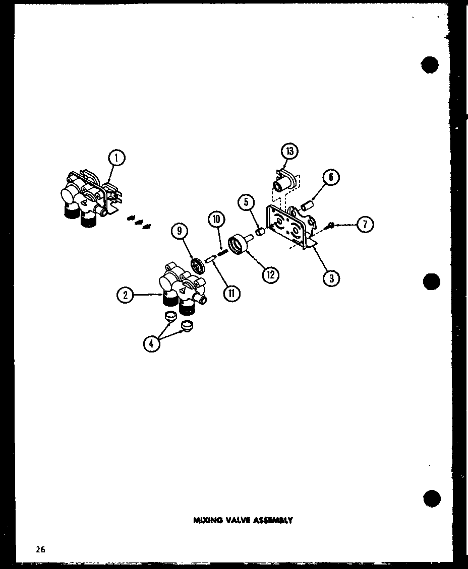 Amana LW2201G/P1118402WG mixing valve assembly (lw2201w/p1118401ww) (lw2201g/p1118402wg) (lw2201l/p1118403wl) (lw2501w/p1118404ww) (lw2501g/p1118405wg) (lw2501l/p1118406wl) (lw2502w/p1118407ww) (lw2502g/p1118408wg) (lw2502l/p1118409wl) (lw2503l/p1118412wl) (lw2503g/p1118411wg) (l diagram