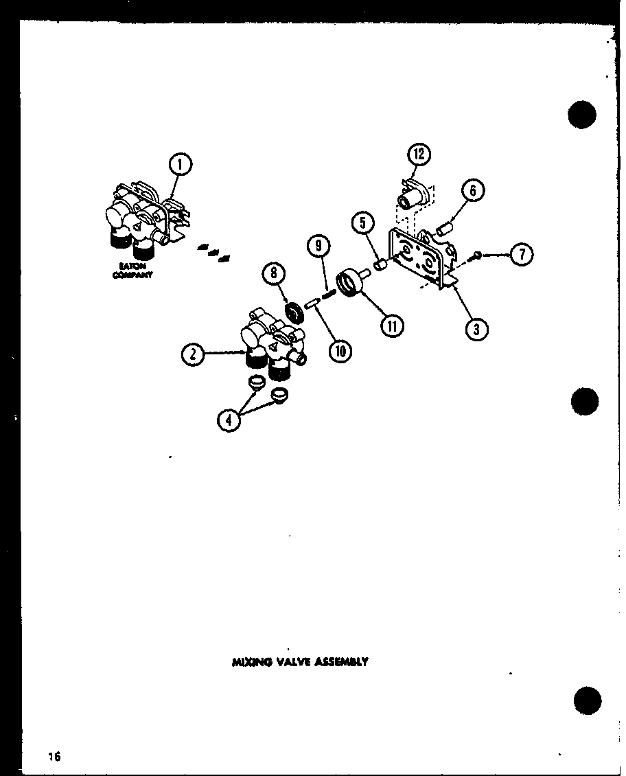 Amana CW9003/P7804725W mixing valve assembly diagram