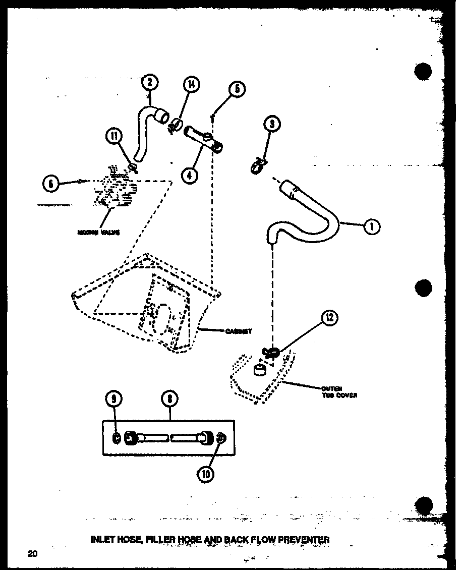 Amana LW3403W/P1164319WW inlet hose (lw3403w/p1164319ww) (lw3403g/p1164320wg) (lw3403l/p1164321wl) diagram