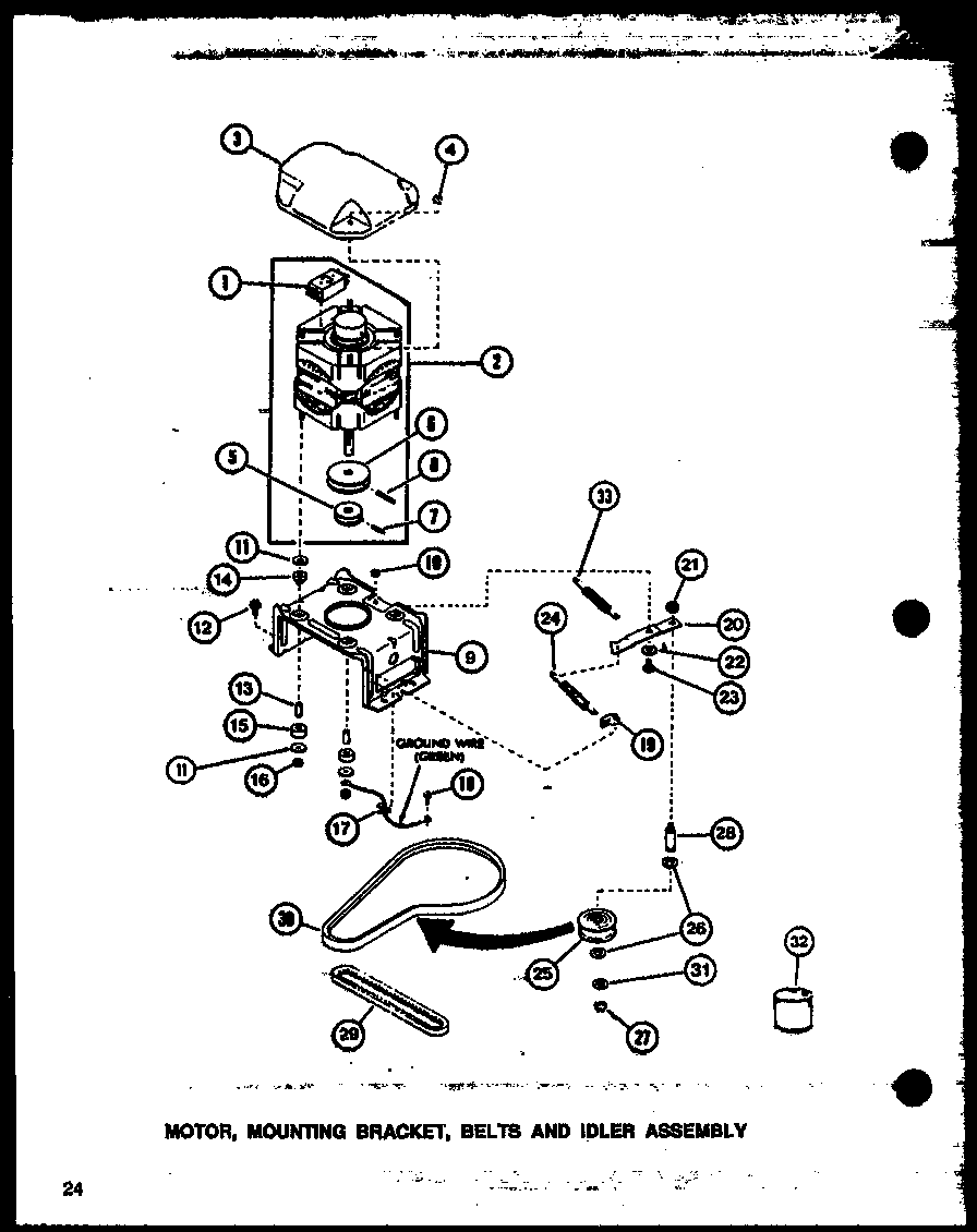 Amana LW3403W/P1164319WW motor (lw3403w/p1164319ww) (lw3403g/p1164320wg) (lw3403l/p1164321wl) diagram