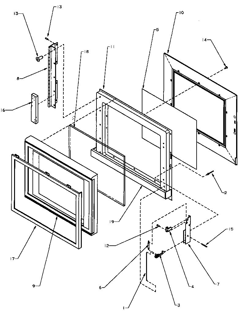 Amana RSL659P/P1170304MZ door assembly diagram