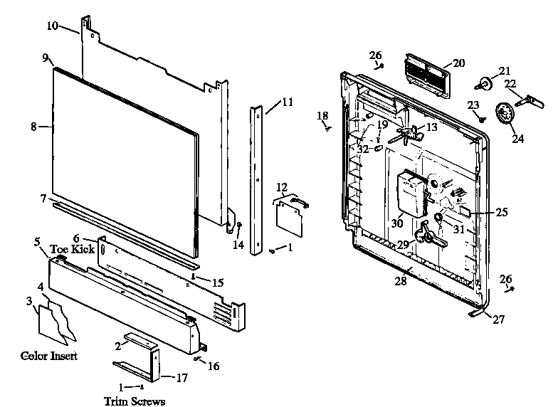Magic Chef DU4000B/P1109501W door/panel diagram