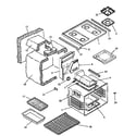 Caloric RST354/ALL main top and oven assembly (rst362/all) (rst365/all) (rst369/all) (rst376/all) (rst378/all) (rst378uwg/all) (rst380/all) (rst381/all) (rst387/all) (rst387uww/all) diagram