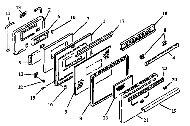 Caloric RST307-9310/ALL oven door diagram