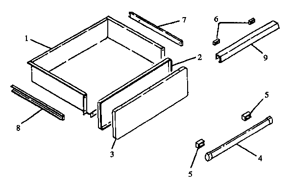 Caloric RST307-9310/ALL storage drawer diagram