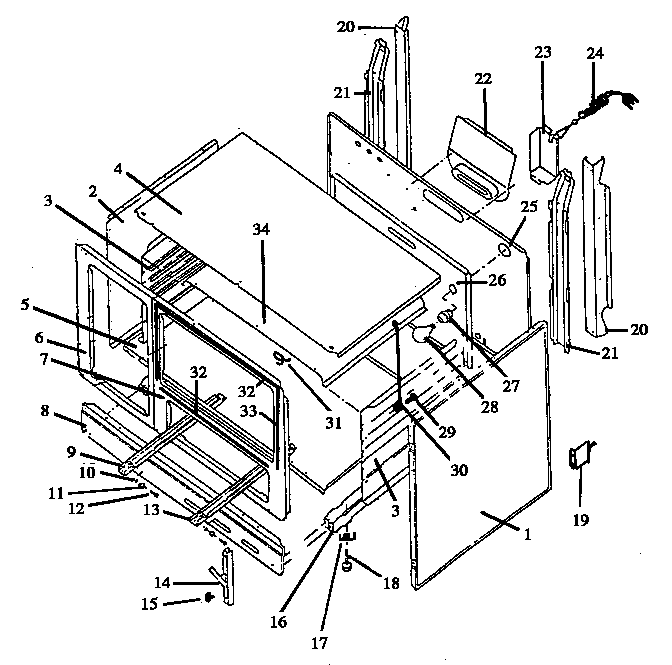 Amana SBK39AA/ALL cabinet assembly diagram