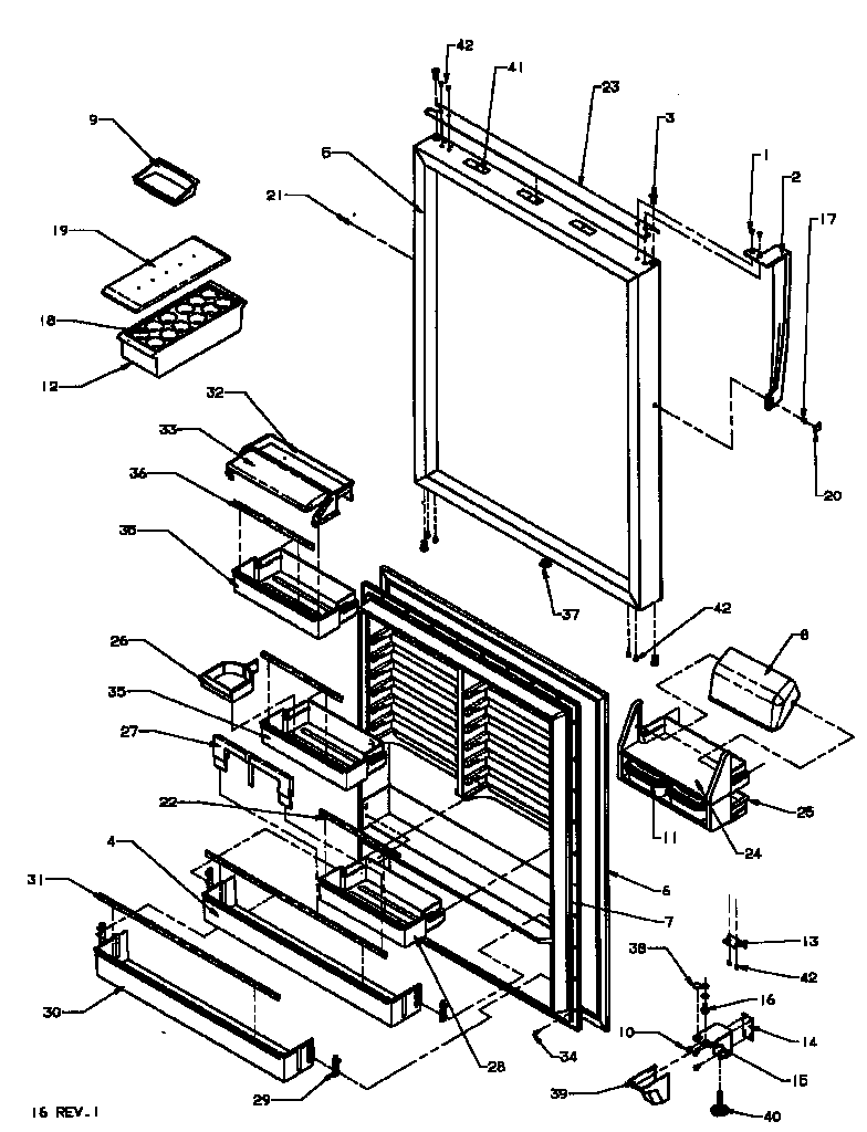 Amana TXI22R3W-P1182004WW refrigerator door (tx19r2e/p1181902we) (tx19r2l/p1181902wl) (tx19r2w/p1181902ww) (tx19r3e/p1181907we) (tx19r3l/p1181907wl) (tx19r3w/p1181907ww) diagram