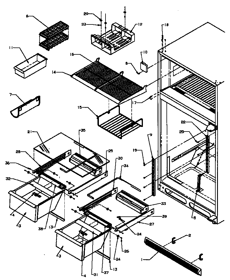 Amana TXI22R3W-P1182004WW cabinet shelving (tx21r3e/p1181502we) (tx21r3l/p1181502wl) (tx21r3w/p1181502ww) (txi21r3e/p1182002we) (txi21r3l/p1182002wl) (txi21r3w/p1182002ww) diagram