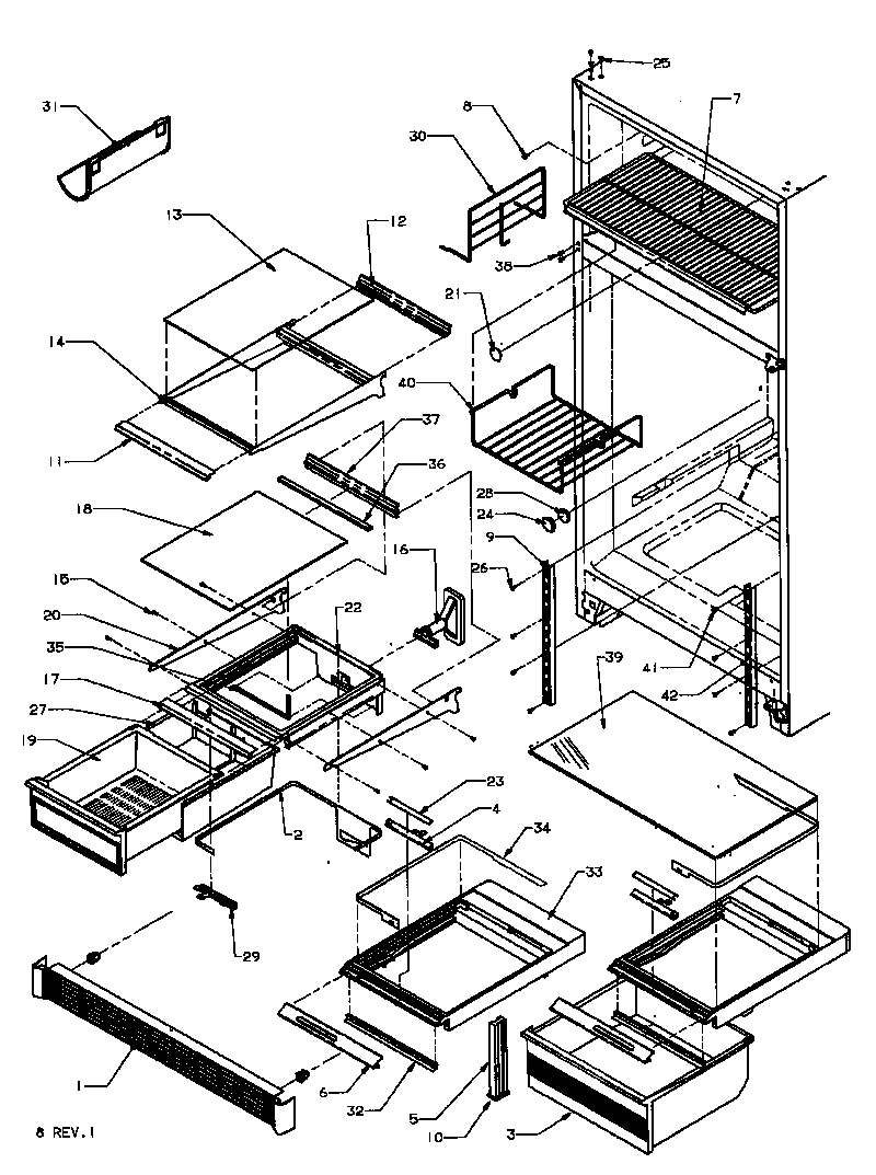 Amana 85165-P1117113WE shelving and interior (85165/p1117113we) diagram