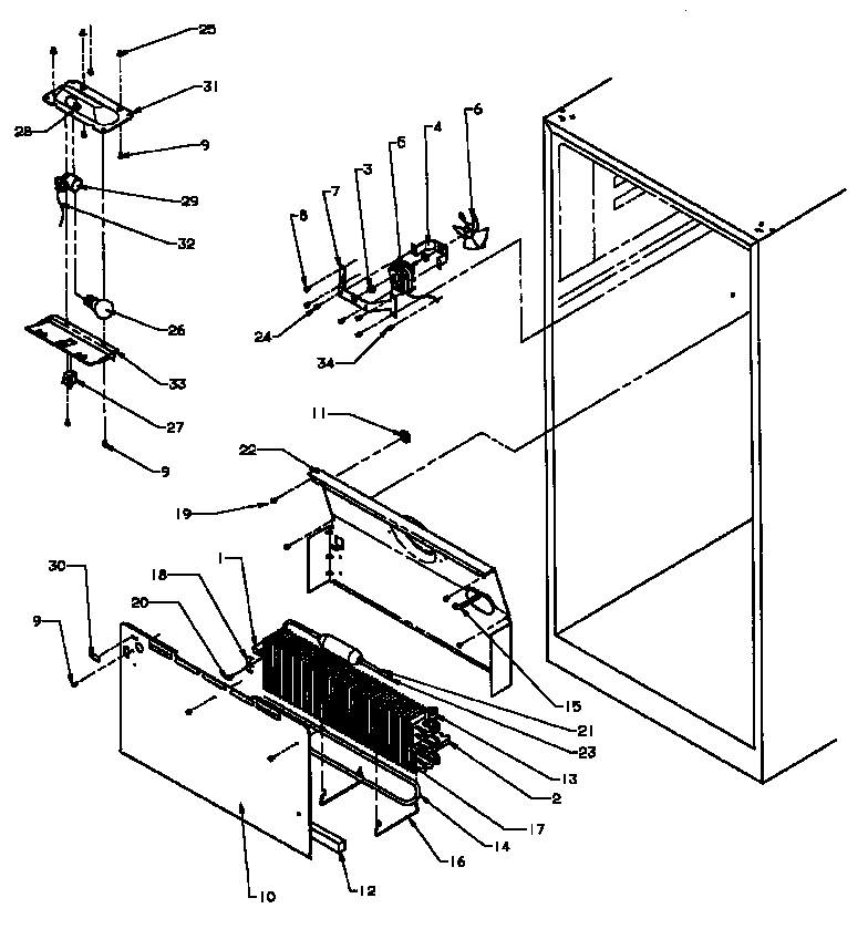Amana 85165-P1117113WE evaporator area diagram