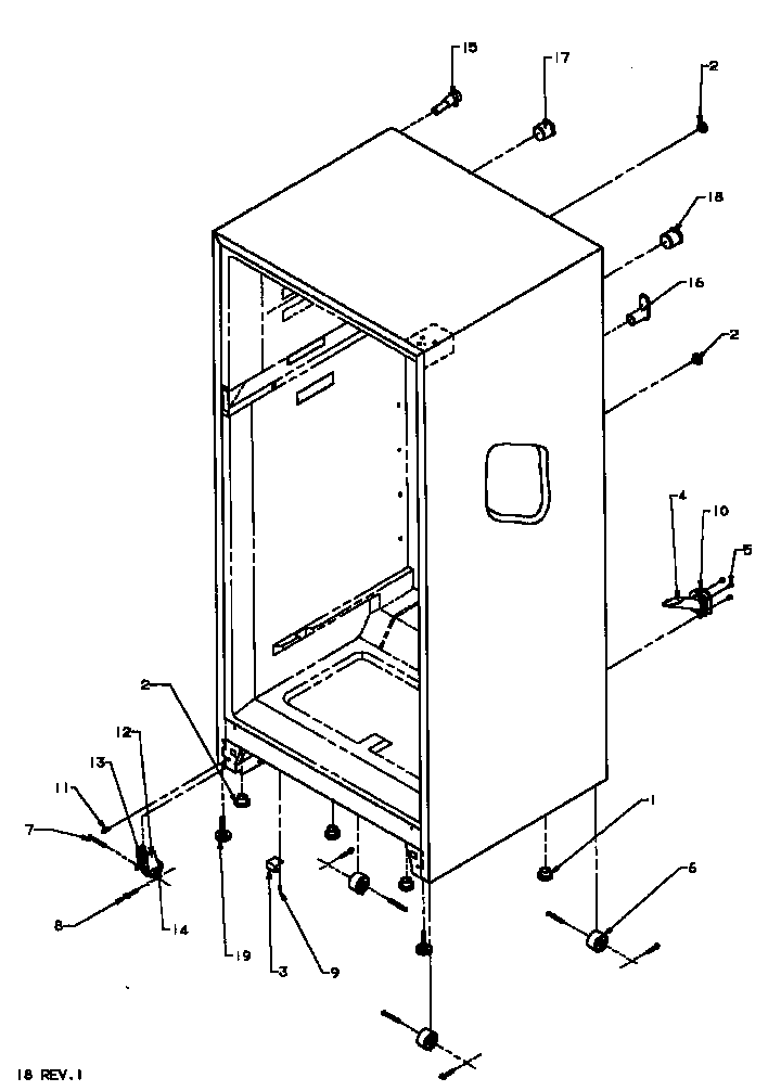 Amana 85165-P1117113WE rollers and drain tube diagram
