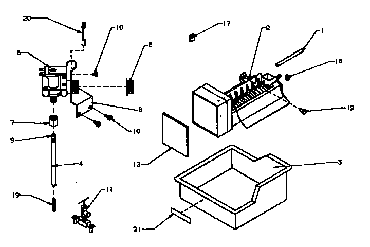 Amana 85165-P1117113WE add-on ice maker assembly for 32" top mount diagram