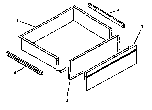 Caloric RSK3700UW-P1141253NW storage drawer assembly diagram