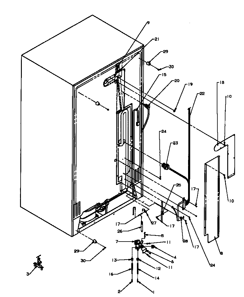 Amana SXD25NPW-P1162420WW cabinet back diagram